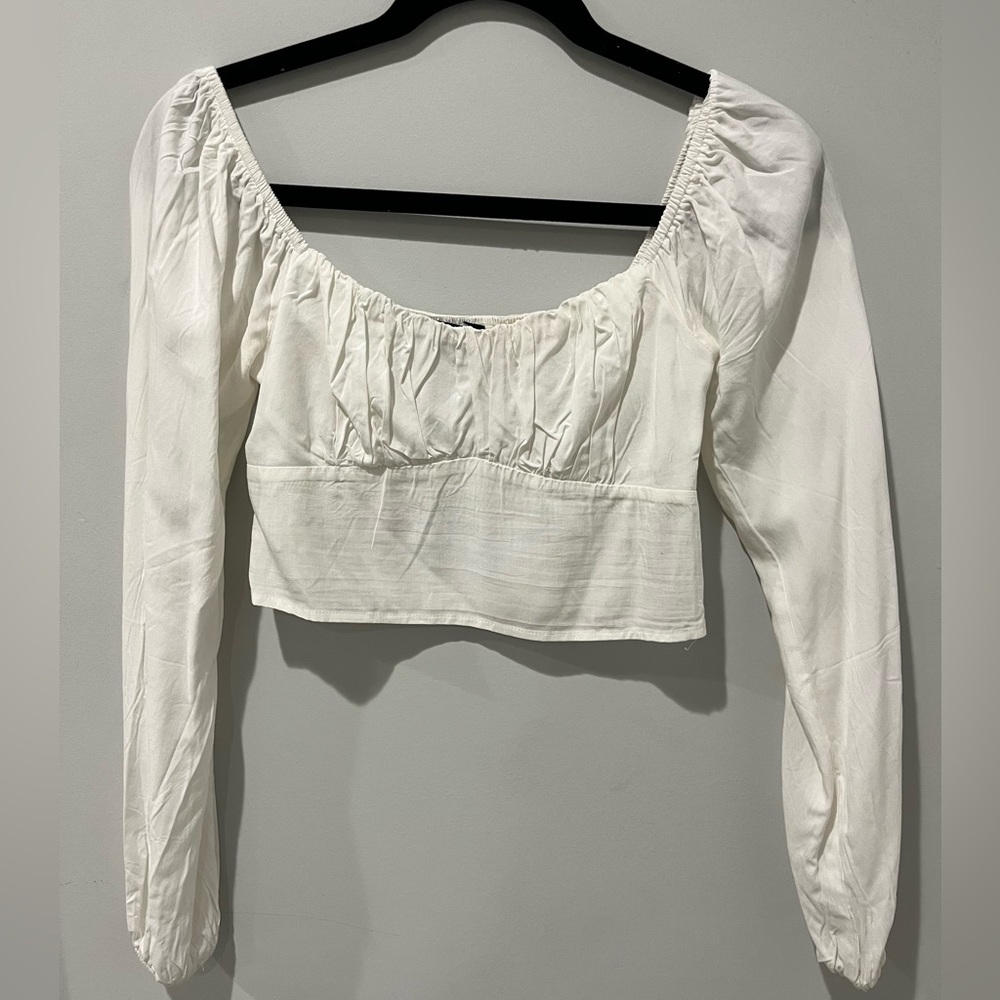 Kendall and Kylie long sleeve white top size XS
